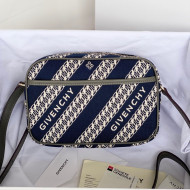 Givenchy Bond Camera bag in Jacquard Check Fabric Navy Blue 2021