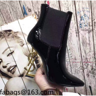 Saint Laurent Patent Leather High YSL-Heel Ankle Boots 11CM Balck/Gold 2021 11
