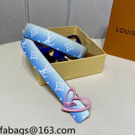 Louis Vuitton Gradient Monogram Canvas Reversible Belt 3cm with LV Love Buckle Blue 2021