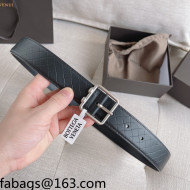 Bottega Veneta Leather Belt 3.5cm with Sqaure Buckle Black 07 2021