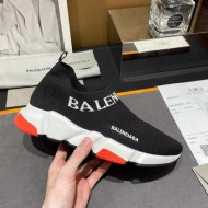 Balenciaga Speed Knit Sock Boot Sneaker Black/Orange 2021 05302
