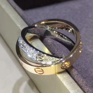 Cartier Double Love Ring with Paved Diamond 08
