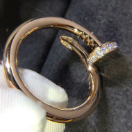 Cartier Pink Gold Juste un Clou Ring with Diamonds, Classic 09