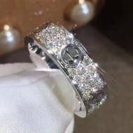 Cartier White Gold Nologo Love Ring with Brilliant-cut Diamond,Classic 07