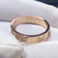 Cartier Pink Gold Nologo Love Ring with Diamond,Small Model 02