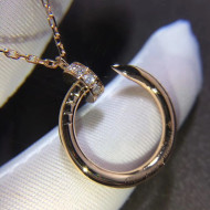 Cartier Pink Gold Nologo Juste un Clou Necklace with Diamonds 04