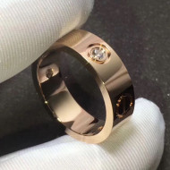 Cartier Pink Gold Love Ring with 3 Diamonds,Classic 06