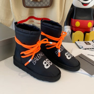 Balenciaga Lace-up Flat Ankle Boots Black/Orange 2021 18