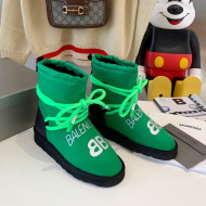Balenciaga Lace-up Flat Ankle Boots Green 2021 17