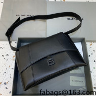 Balenciaga Hourglass Sling Back Maxi Bag in Smooth Leather All Black 2021  