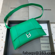Balenciaga Hourglass Sling Back Large Bag in Smooth Leather Bright Green 2021 180609