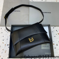 Balenciaga Hourglass Sling Back Maxi Bag in Smooth Leather Black/Gold 2021  