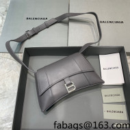 Balenciaga Hourglass Sling Back Small Bag in Smooth Leather Dark Grey 2021 180609