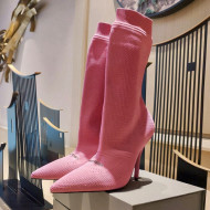 Balenciaga Knit Mid-Half Boots 9cm Pink 2021 32