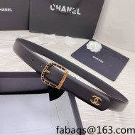 Chanel Calfskin Belt 3cm with Leather Chain D Buckle Black/Gold 2022 83