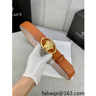 Versace Epi Leather Belt 4cm with Medusa Buckle Brown/Gold 2022 61