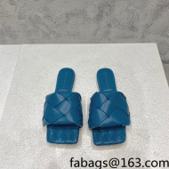 Bottega Veneta Woven Lambskin Flat Slide Sandals 9.5cm Blue 2022 032133