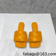 Bottega Veneta Woven Lambskin Flat Slide Sandals 9.5cm Yellow 2022 032134