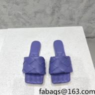 Bottega Veneta Woven Lambskin Flat Slide Sandals 9.5cm Purple 2022 032145