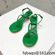 Bottega Veneta Dot Lambskin Medium-Heel Sandals 5.5cm Green 2022 032155