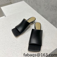 Bottega Veneta Stretch Lambskin Heel Sandals 4cm Black 2022 032163