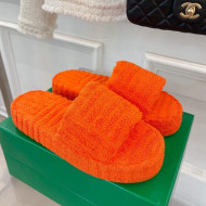 Bottega Veneta Resort Sponge Towel Slides Sandals Orange 2022 032180