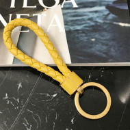 Bottega Veneta Intrecciato Lambskin Key Ring Yellow/Gold 2022 608783