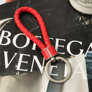 Bottega Veneta Intrecciato Lambskin Key Ring Red 2022 608783