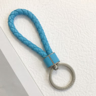 Bottega Veneta Intrecciato Lambskin Key Ring Sky Blue 2022 608783