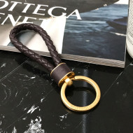 Bottega Veneta Intrecciato Lambskin Key Ring Brown 2022 608783