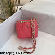 Chanel Grainy Leather Mini Vanity with Classic Chain AP1340 Dark Pink 2021 TOP