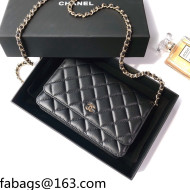 Chanel Lambskin Classic Wallet on Chain WOC AP0250 Black/Gold 2021 