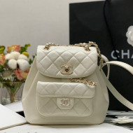 Chanel Duma Calfskin Mini Backpack White 2021 