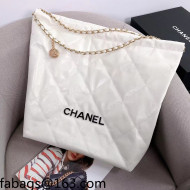 Chanel Waxy Calfskin Large Shopping Bag White/Black 2021 