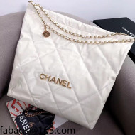 Chanel Waxy Calfskin Large Shopping Bag White/Gold 2021 