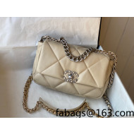 Chanel 19 Lambskin Small 26cm Flap Bag AS1160 Apricot/Silver 2021 36
