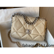 Chanel 19 Lambskin Large Flap Bag AS1161 Apricot/Silver 2021 37