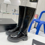 Chanel Elastic Leather Calf-High Boots 5cm Black 2021 62