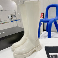 Chanel Elastic Leather Calf-High Boots 5cm White 2021 63