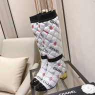 Chanel Embroidered High Boots 5cm G38428 White 2021