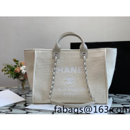 Chanel Deauville Mixed Fibers Large Shopping Bag A66941 Beige 2022 03