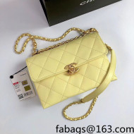 Chanel Lambskin Flap Bag with Metal Ball Chain AS3011 Yellow 2021 