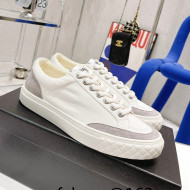 Chanel White Canvas Sneakers Gray 2022 63