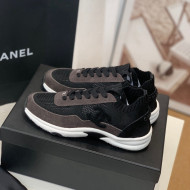 Chanel Knit & Suede Sneakers G38750 Black 2022