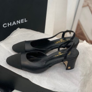 Chanel Leather Slingback Pumps 6.5cm G31318 Black 2022 02