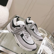 Chanel Knit & Suede Sneakers G38750 Gray 2022 03