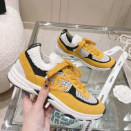Chanel Knit & Suede Sneakers G38750 Yellow 2022