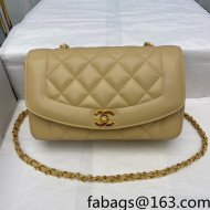 Chanel Quilted Lambskin Medium Chain Flap Bag Beige A07062 2022 09
