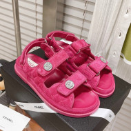 Chanel Washed-Effect Suede Strap Sandals G35927 Pink 2022 