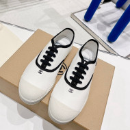 Chanel Canvas Sneakers White/Black 2022 030538
